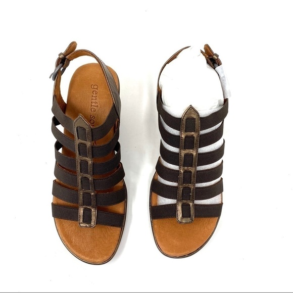 Gentle Souls Wedge Hammer Sandals Bronze - Picture 4 of 8